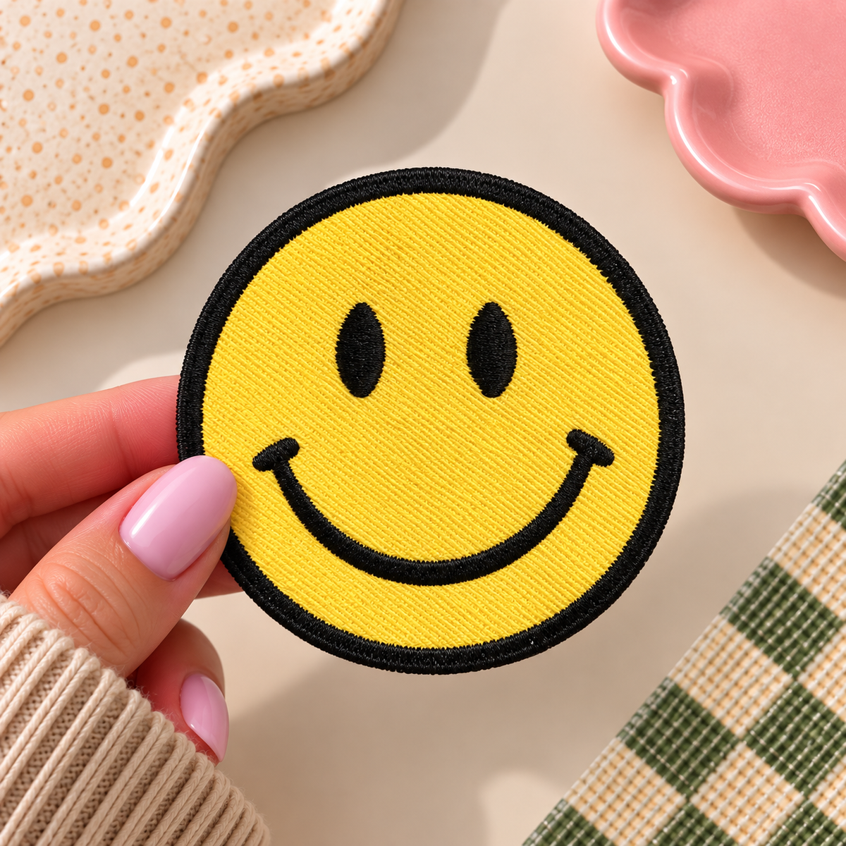 Embroidery Badge - Large Smile