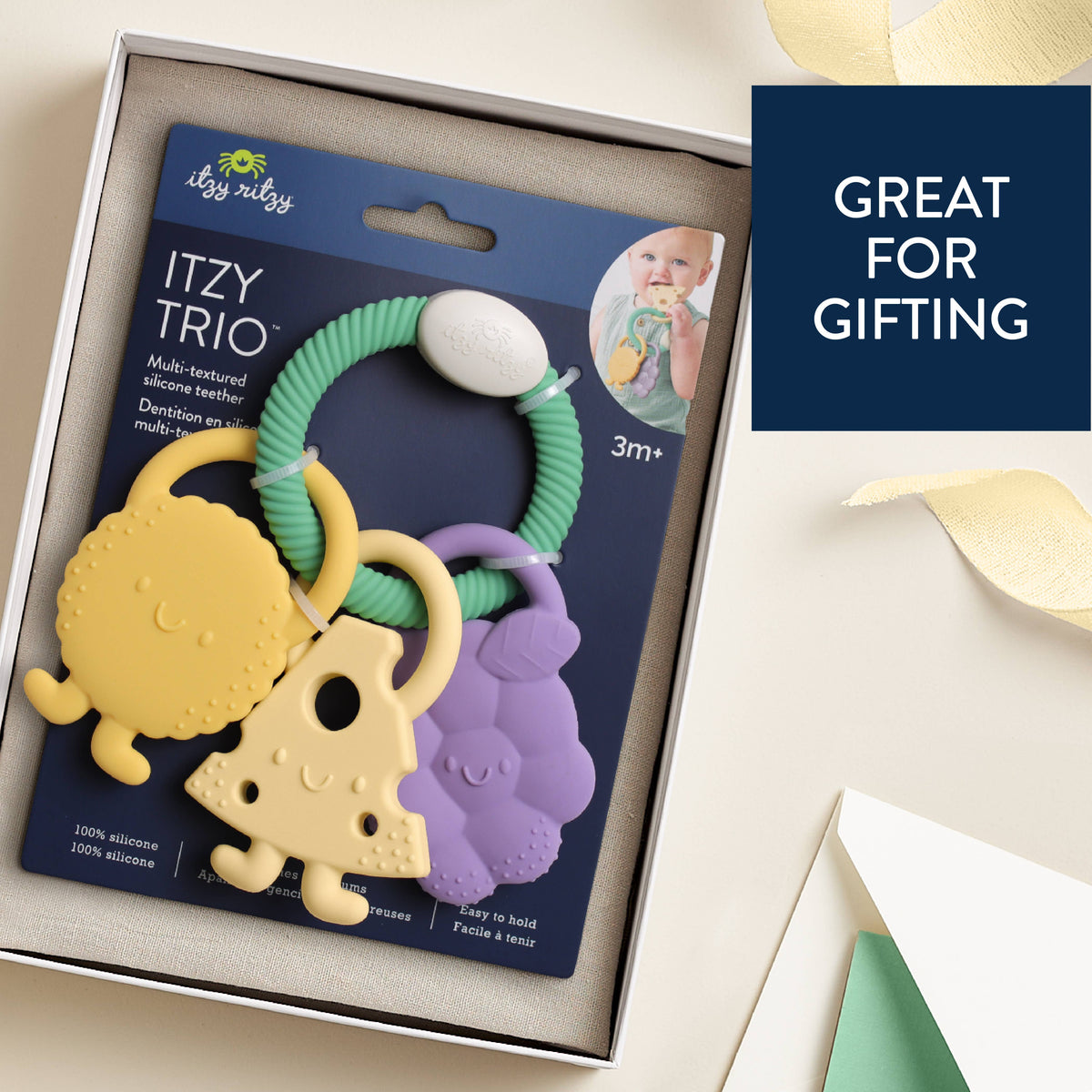 Itzy Trio™ Multi-textured Silicone Teether Charcuterie
