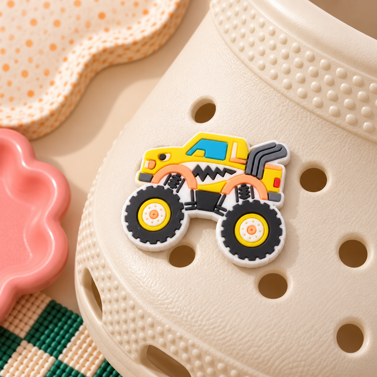 CROC Charm - Yellow Monster Truck