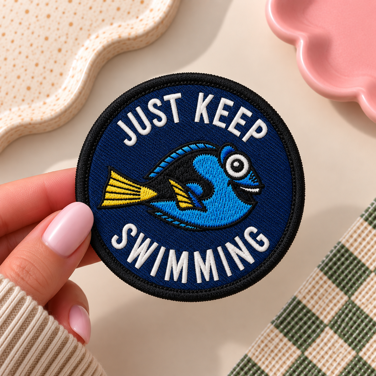 Embroidery Badge - Just Keep Swimming