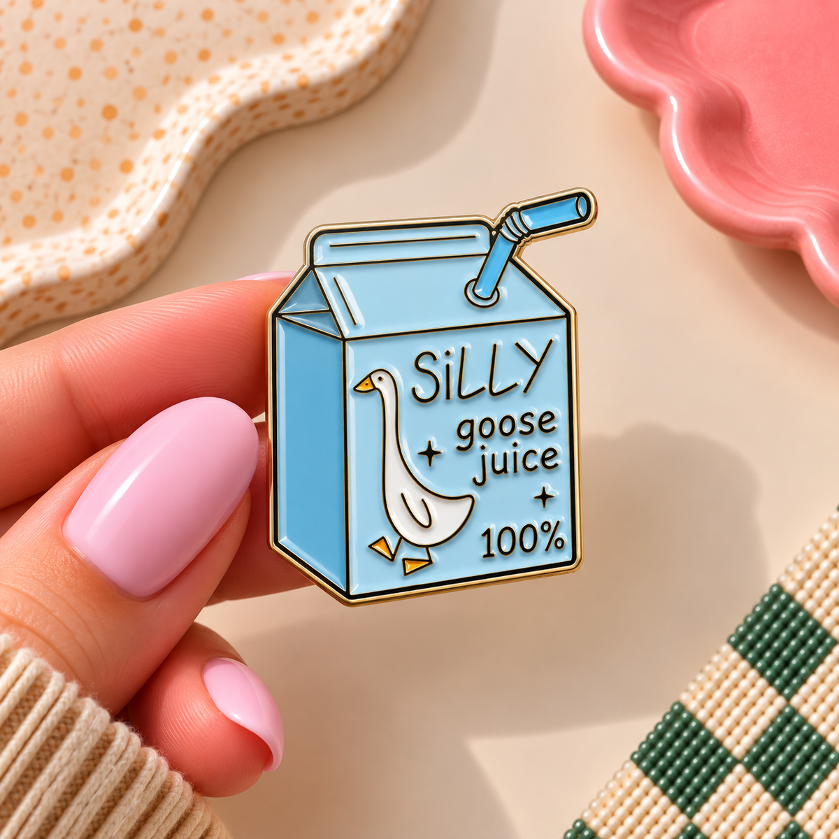 Enamel Pin - Silly Goose Juice Carton
