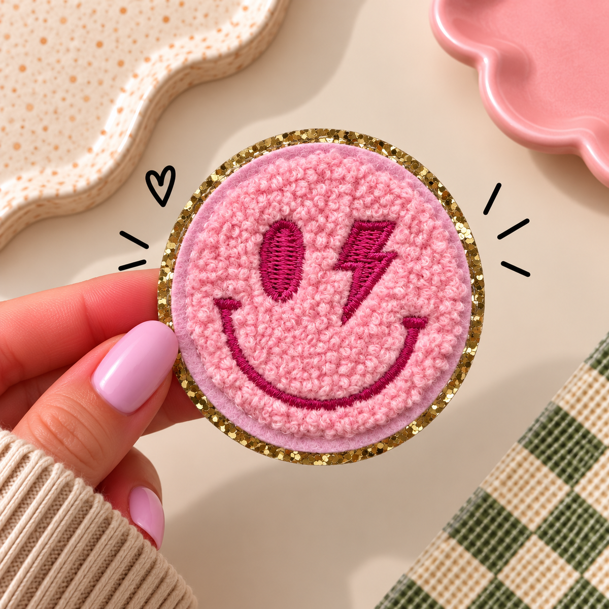 Embroidery Badge - Bolt Smile