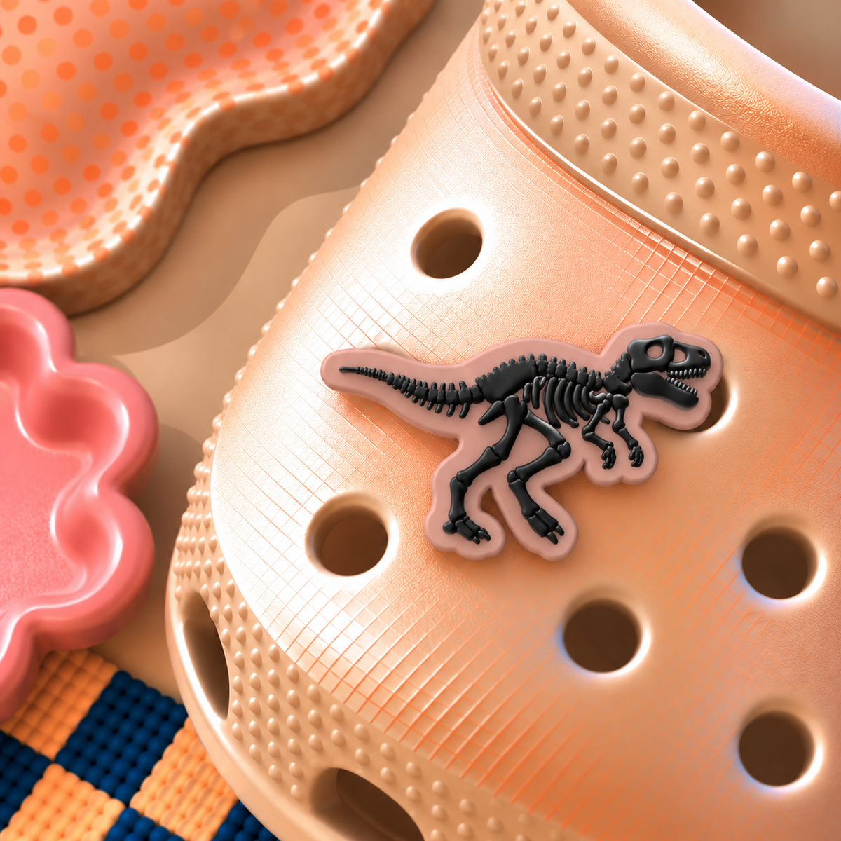 CROC Charm - Glow in the dark - T Rex (black)