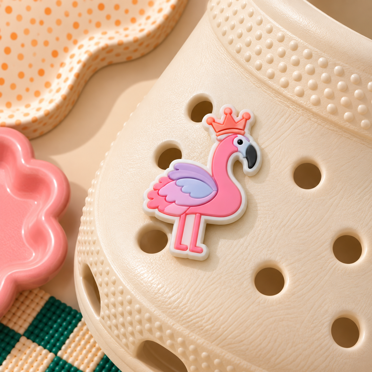 CROC Charm - Flamingo King