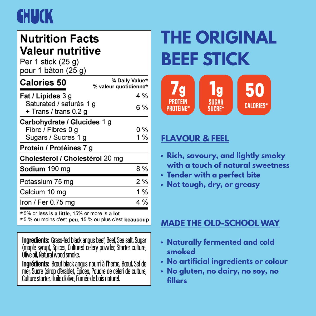 CHUCK: The Original Beef Stick - Single Stick