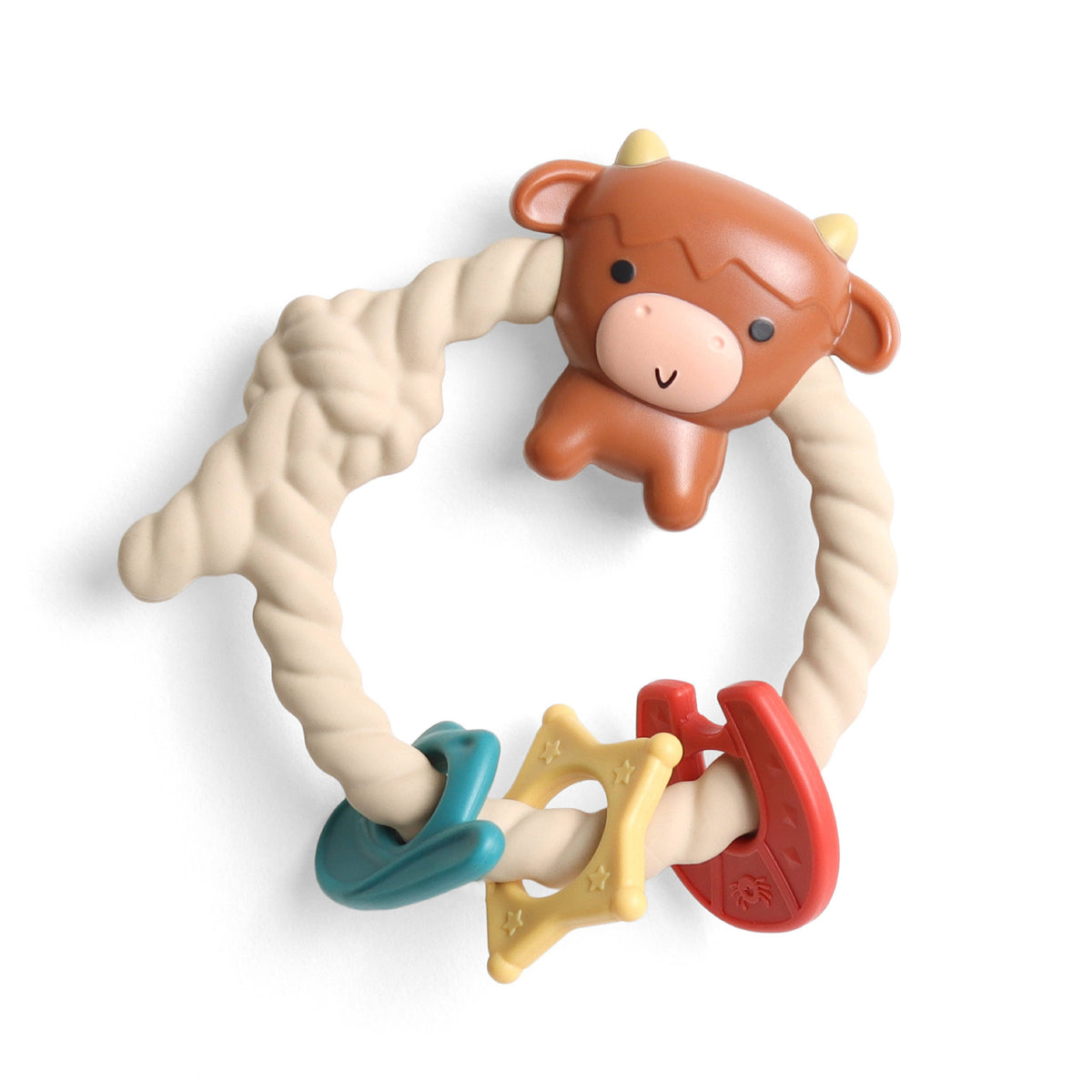 Ritzy Rattle™ Silicone Teether Rattles: Highland Cow