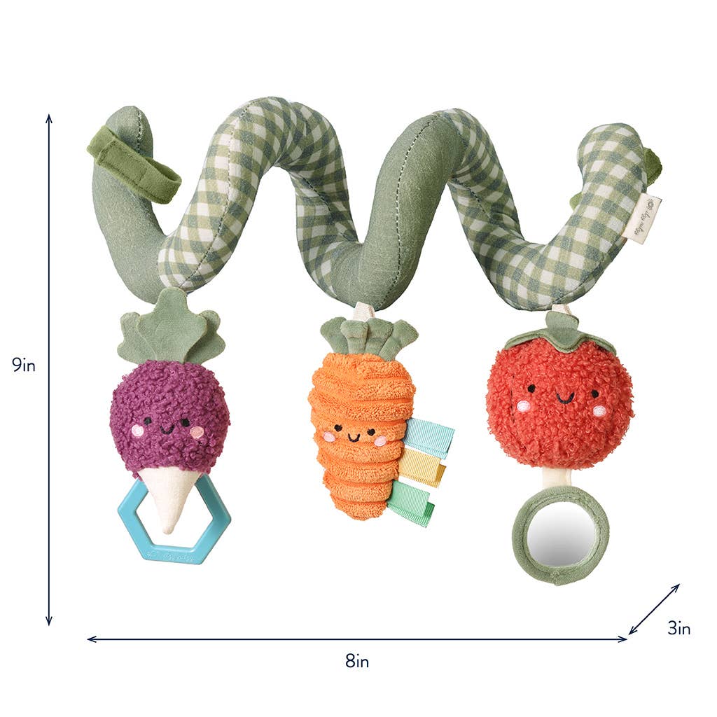 Itzy Bitzy Spiral Car Seat Activity Toy: Veggie