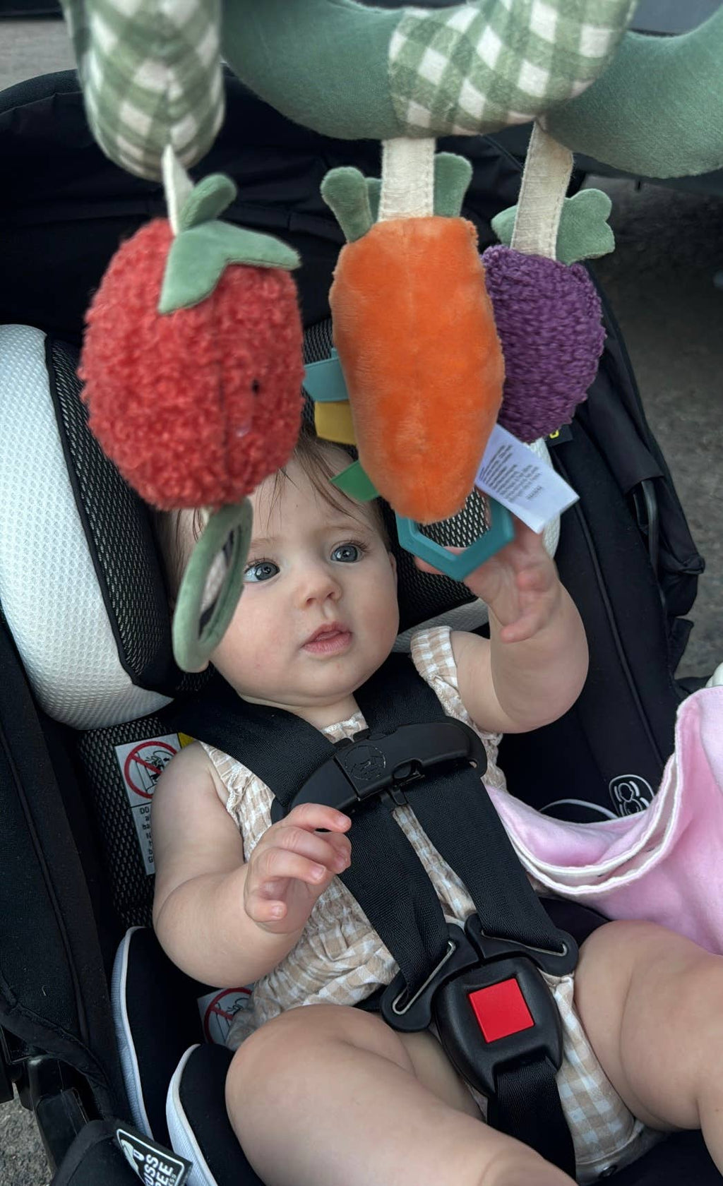 Itzy Bitzy Spiral Car Seat Activity Toy: Veggie