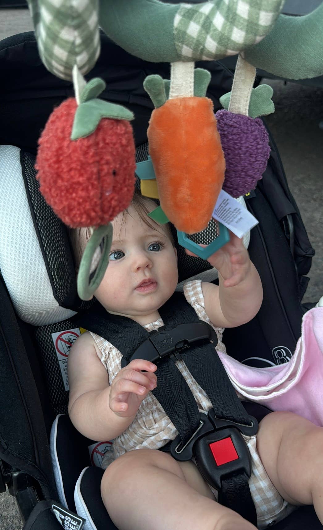 Itzy Bitzy Spiral Car Seat Activity Toy: Veggie
