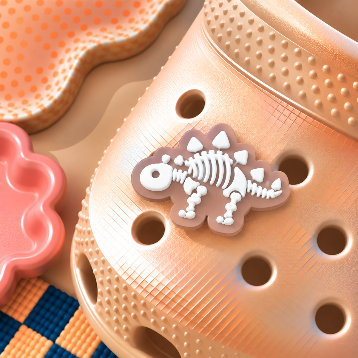 CROC Charm - Glow in the dark - Stegosaurus (white)