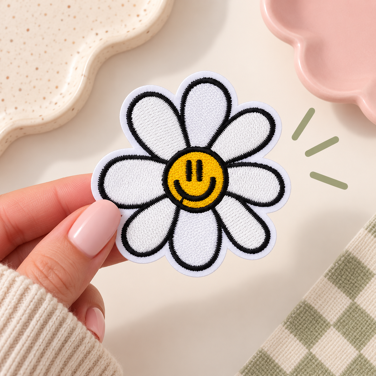 Embroidery Badge - Daisy Smile