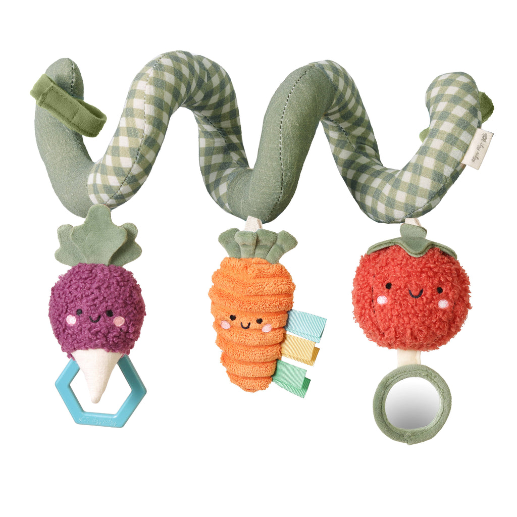 Itzy Bitzy Spiral Car Seat Activity Toy: Veggie