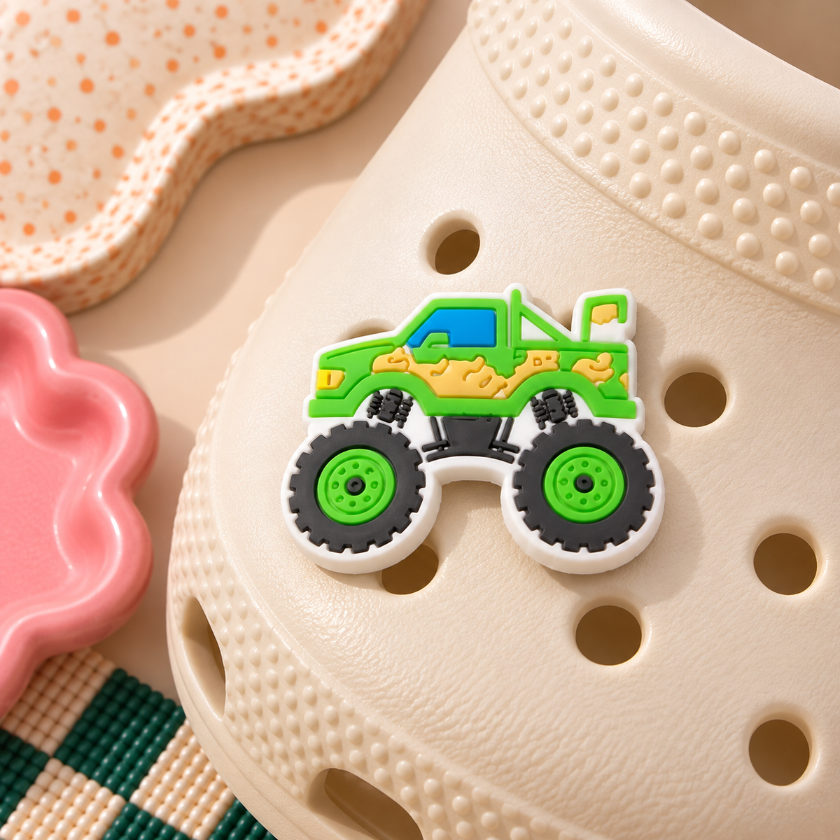 CROC Charm - Green Dirt Monster Truck