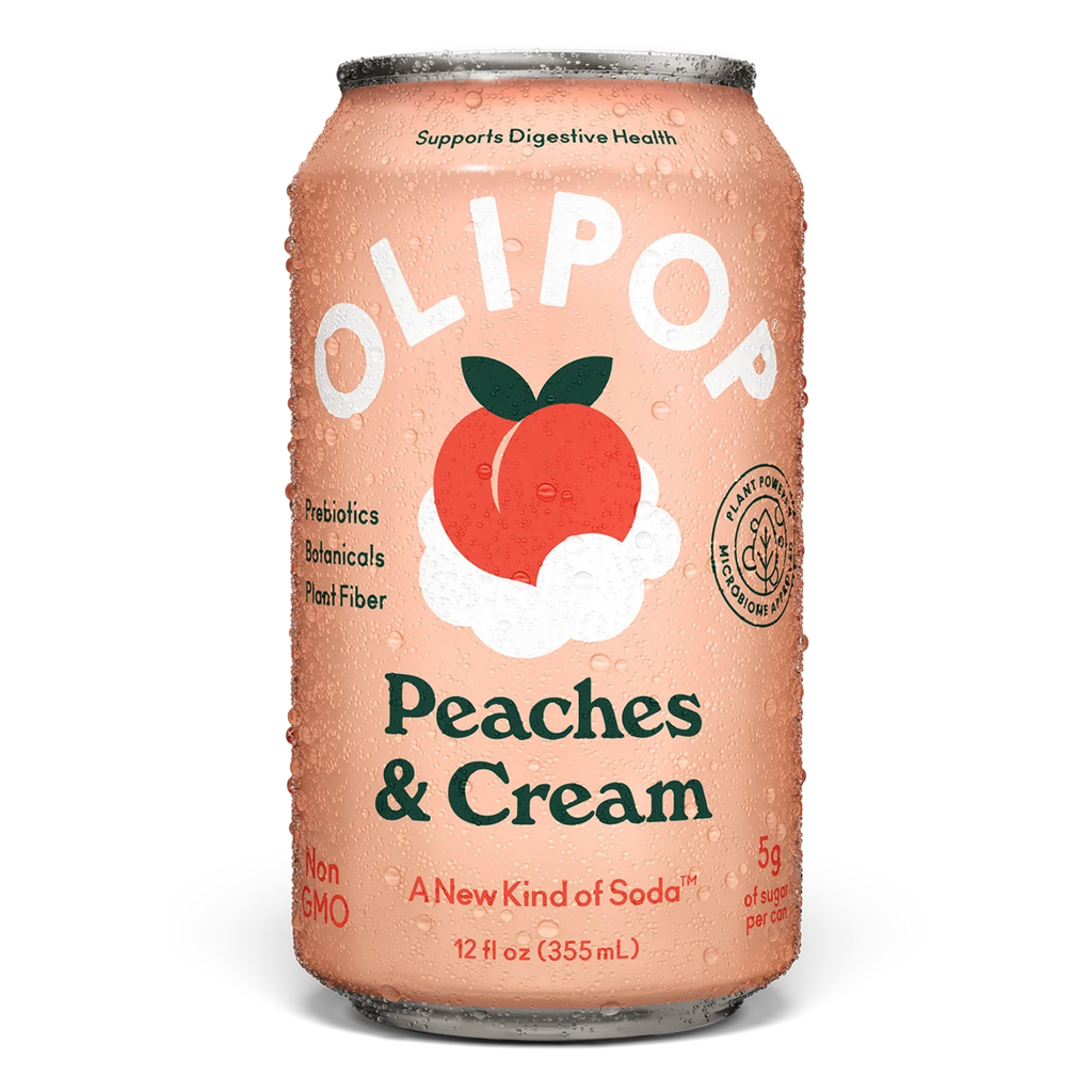 OLIPOP: Prebiotic Soda, Peaches & Cream