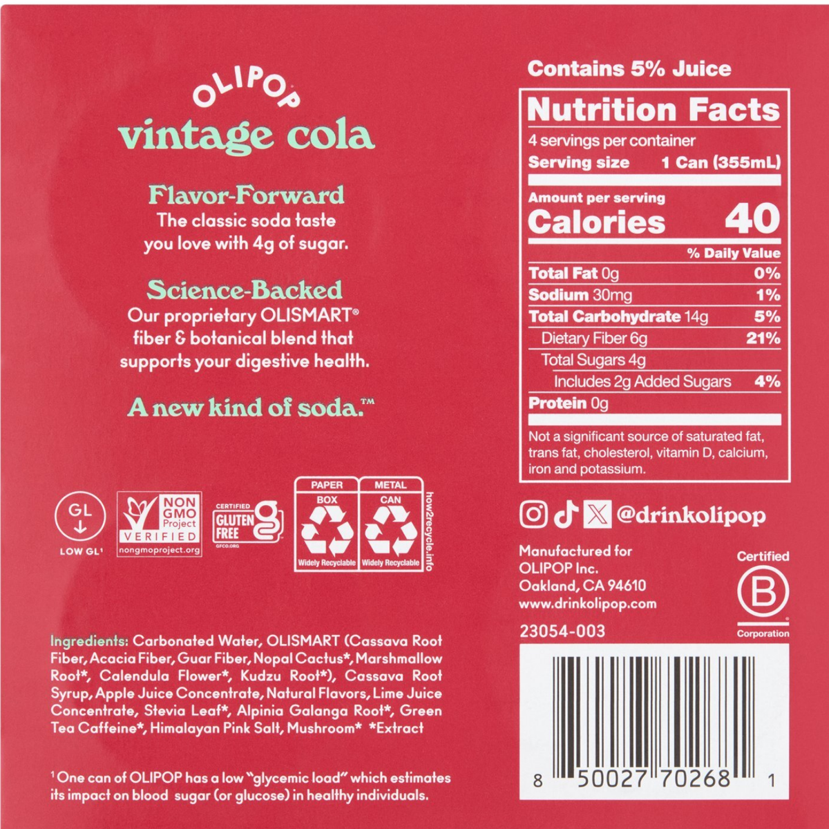 OLIPOP: Vintage Cola